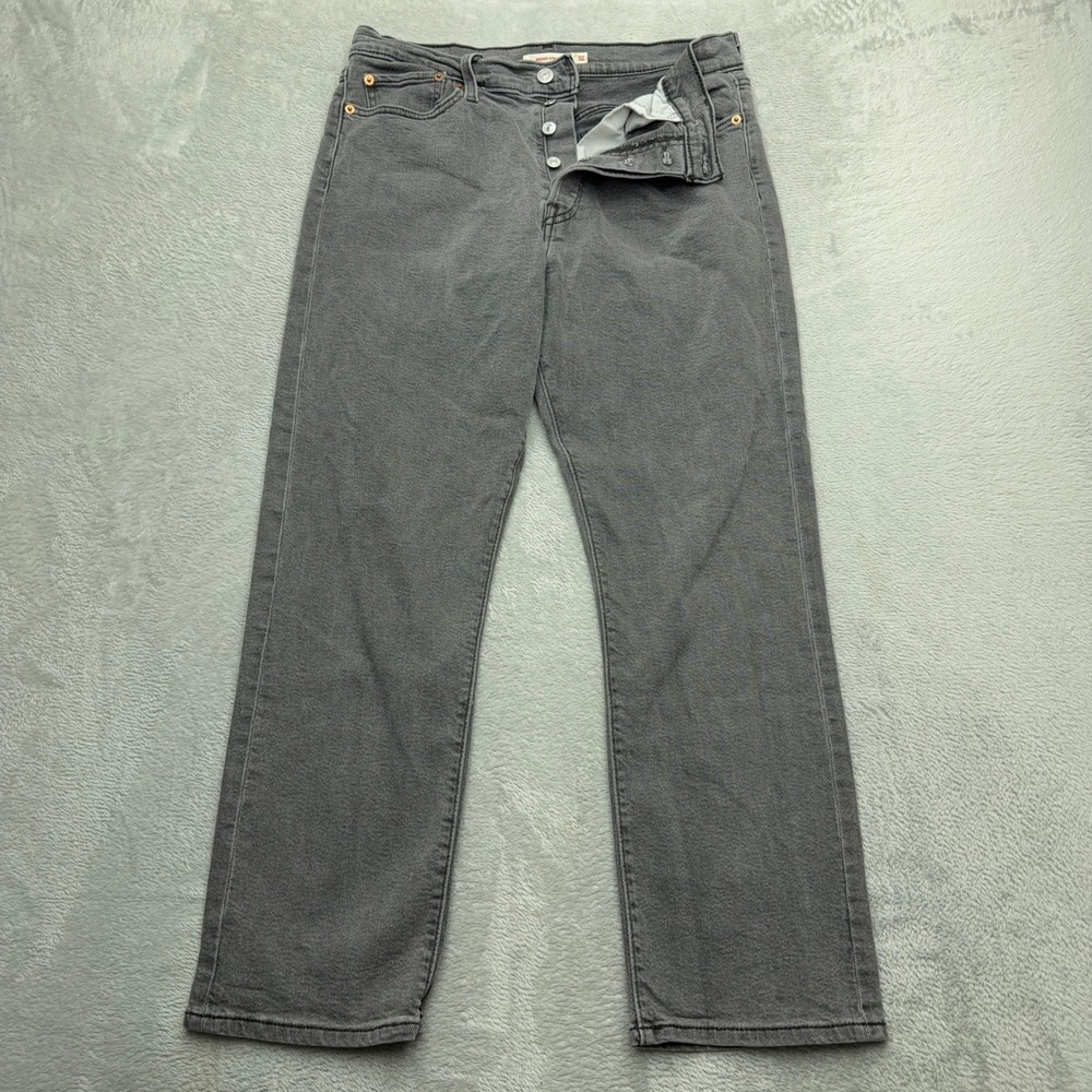 Levi's Jeans Womens 32 Gray Wedgie Straight Button Fly High Rise Denim Pants